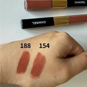 2️⃣ NIB Chanel Le Rouge Duo Ultra Tenue Ultrawear Liquid Lip #154 + #188